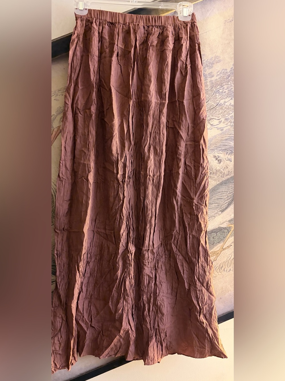 * Tahari Bronze Crinkle Silk Skirt SZ Medium *